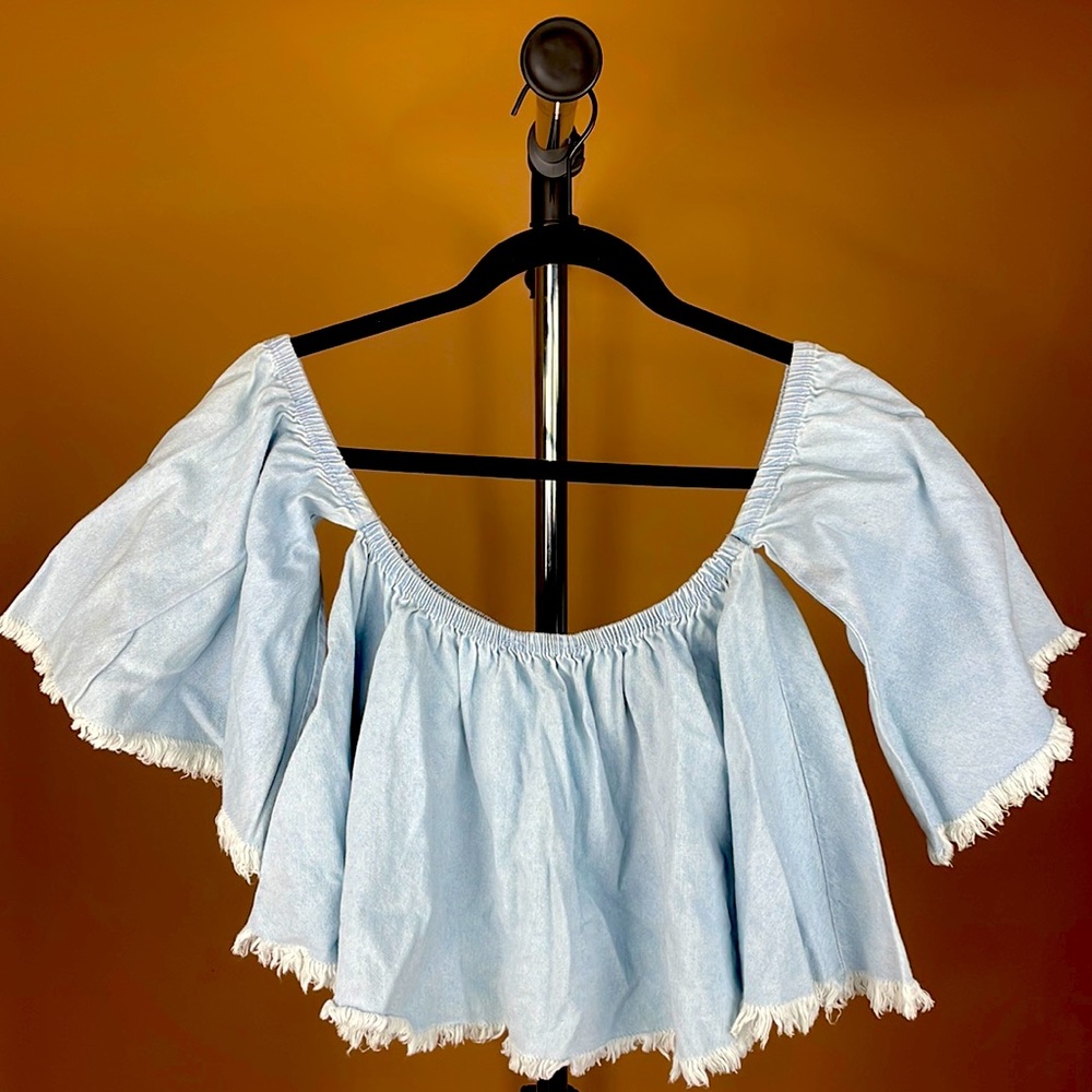Fashion Nova - Baby Blue Crop Top S